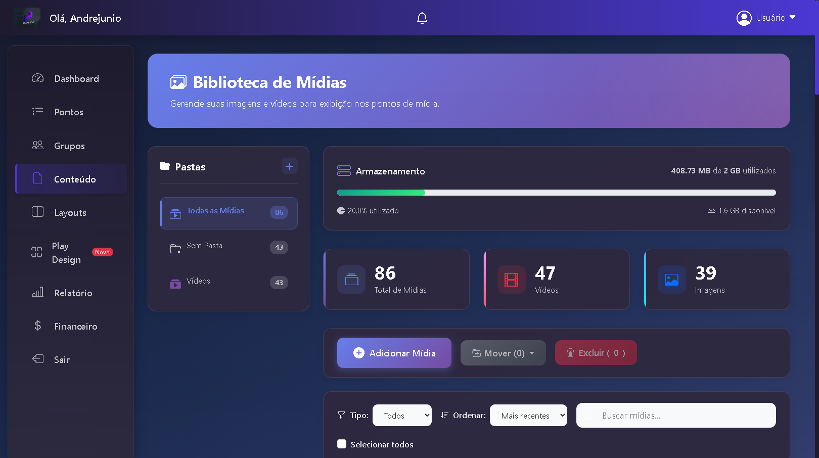 Gestão de conteúdos PlayTVi